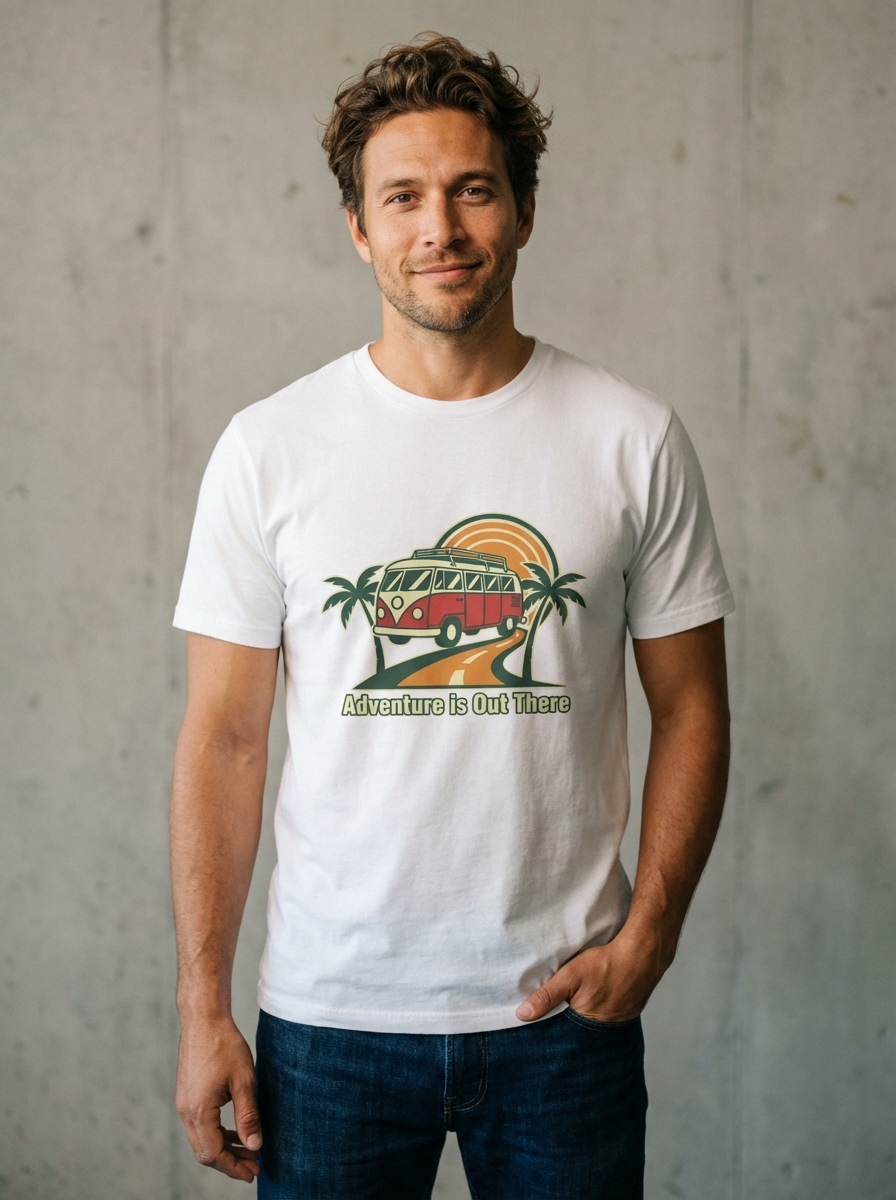 Adventure is Out There - Retro Van Life Adventure T-Shirt