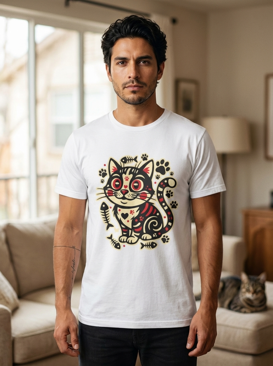 Cat Lovers' Whisker Whimsy T-Shirt