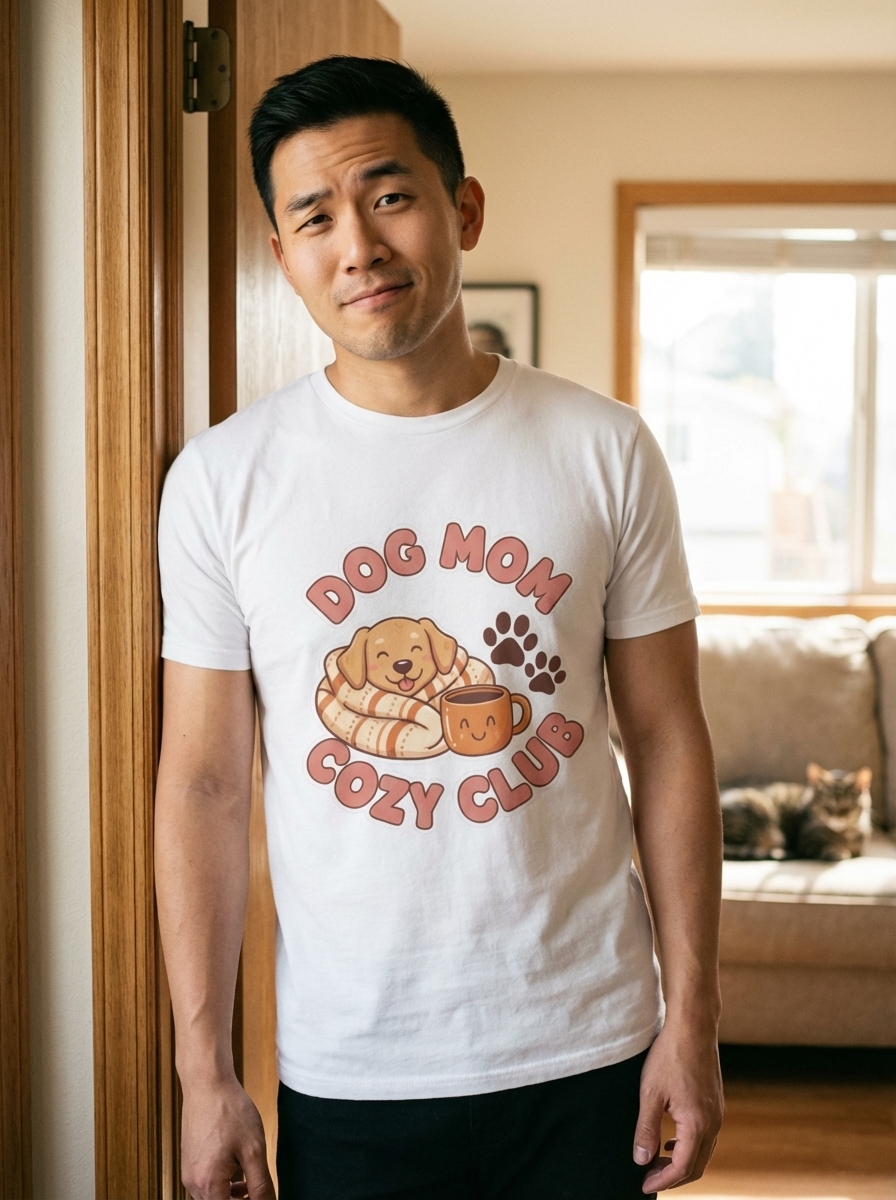 Dog Mom Shirt | Cartoon Playful Dog Moms | Cozy Gift for Pet Parents | Graphic Tee