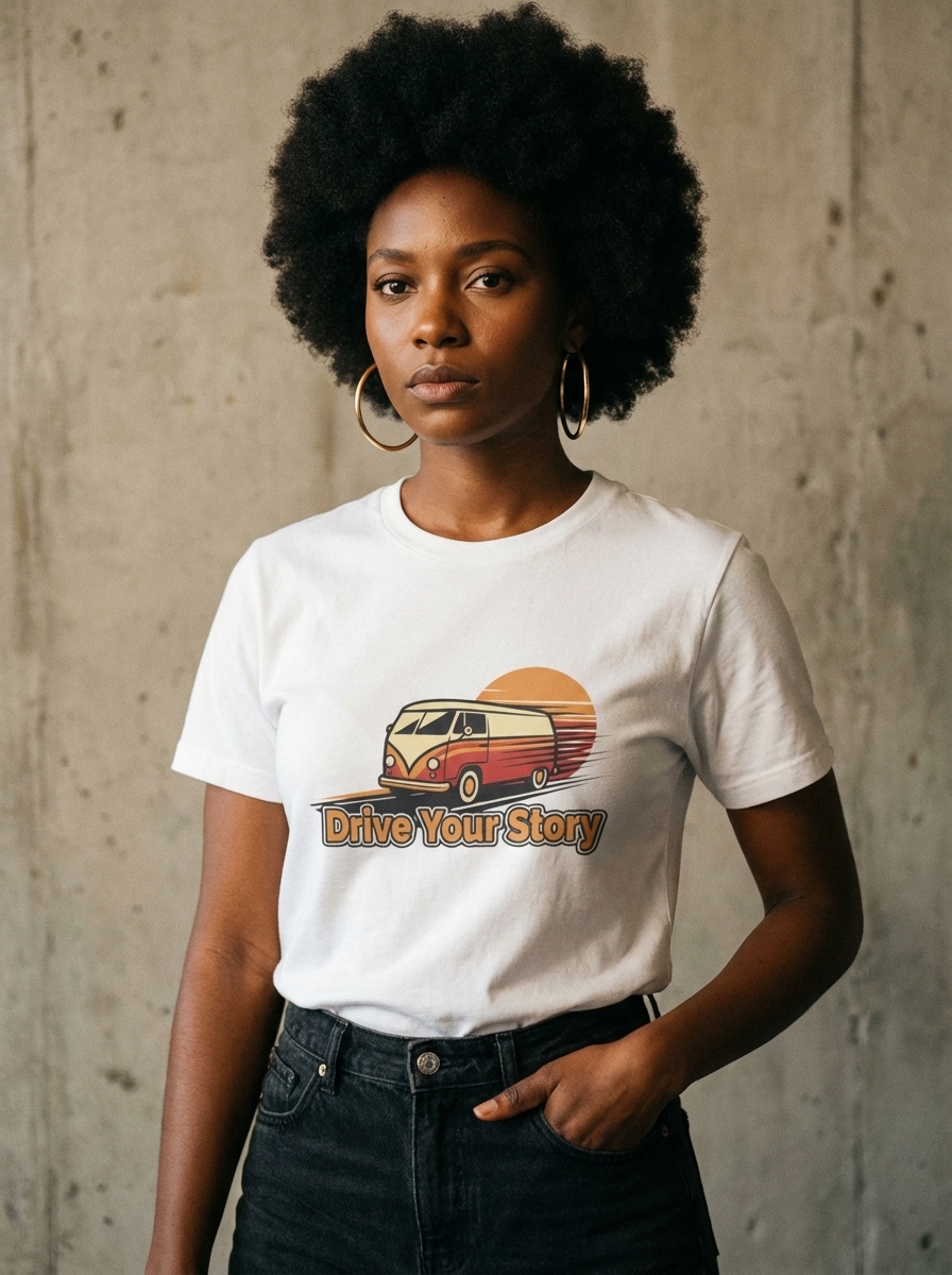 "Drive Your Story" - Retro Road Trip Adventure T-Shirt