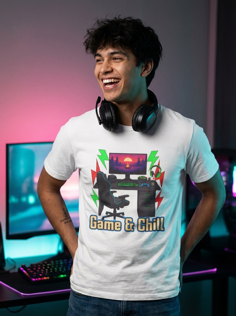 Game & Chill - Cozy Gaming Unisex Softstyle T-Shirt
