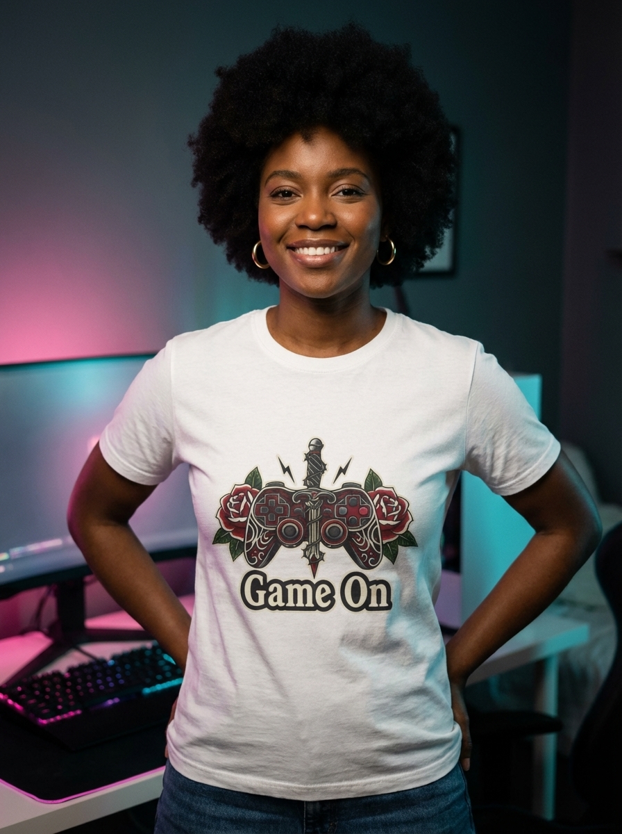 Gamer Shirt | Tattoo Inspired Gaming Art | Gift for Gamers | Unisex Tee