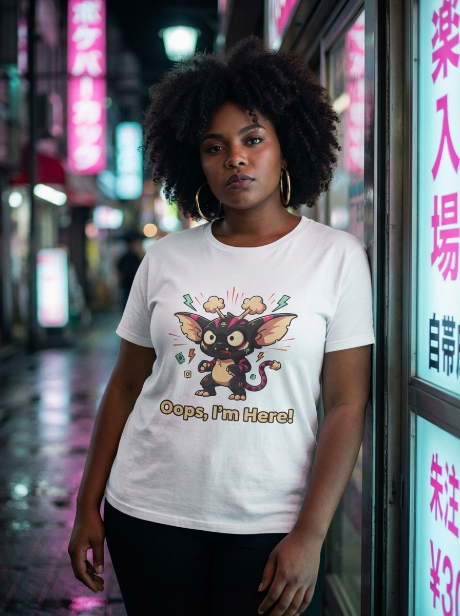 Oops, I'm Here! - Glitch Gremlin Unisex Softstyle T-Shirt