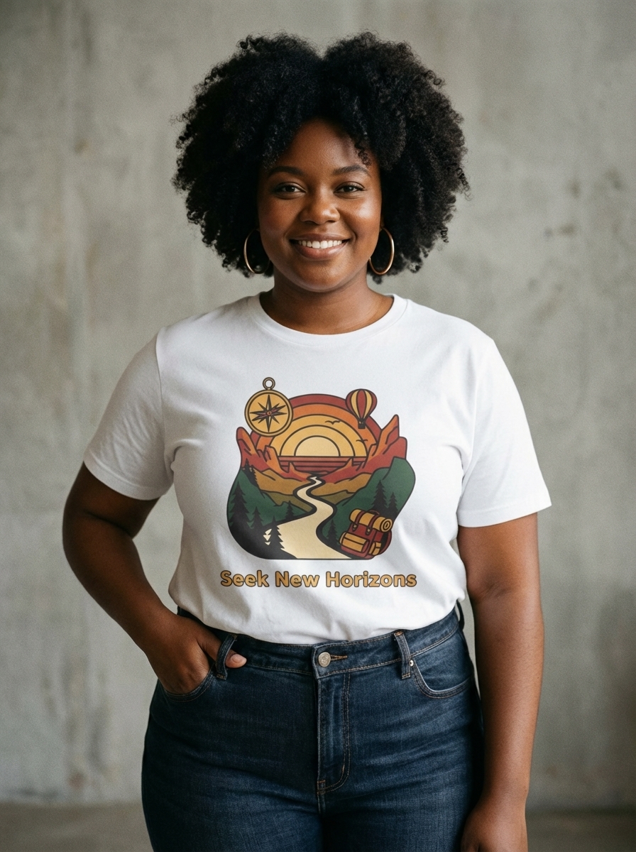 "Seek New Horizons" - Seek New Horizons Adventure T-Shirt