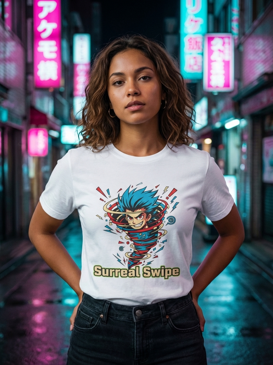 Surreal Swipe - Glitch Tornado Unisex Softstyle T-Shirt