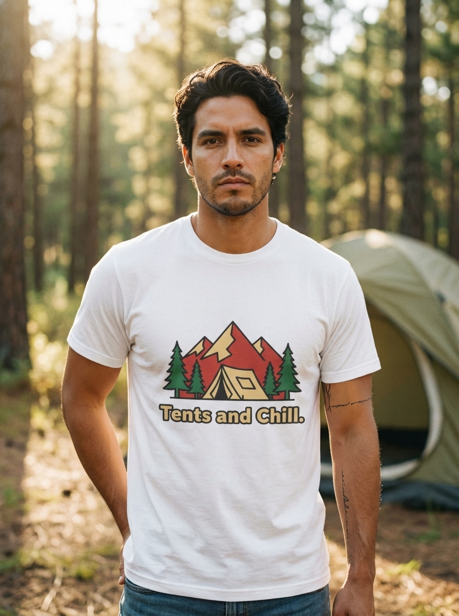 "Tents and Chill." - Retro Camping and Chill Unisex T-Shirt
