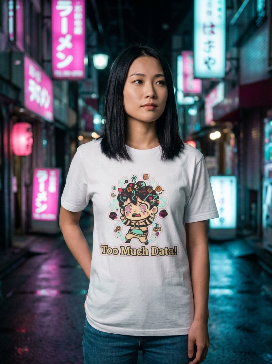 Too Much Data! - Panic Pixel Unisex Softstyle T-Shirt